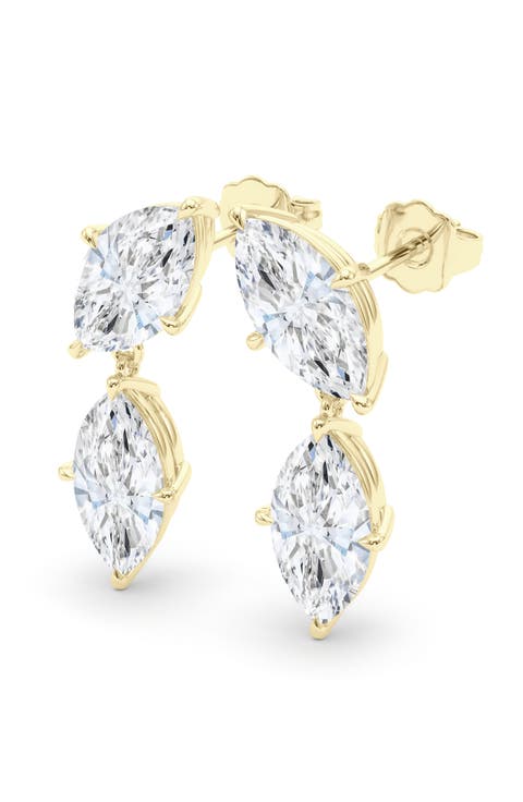 Lab Grown Diamond Twin Marquise Cut Drop Earrings