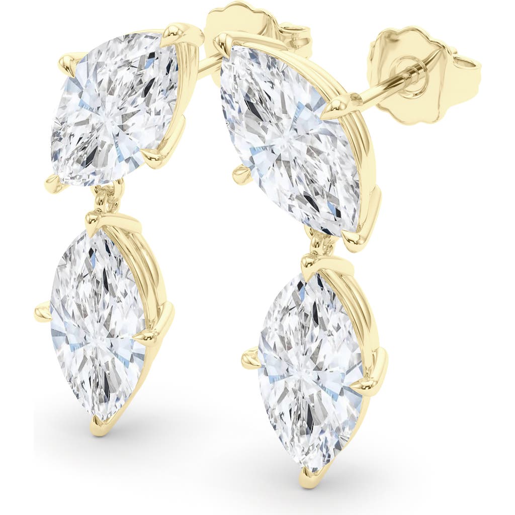 Hautecarat Lab Grown Diamond Twin Marquise Cut Drop Earrings