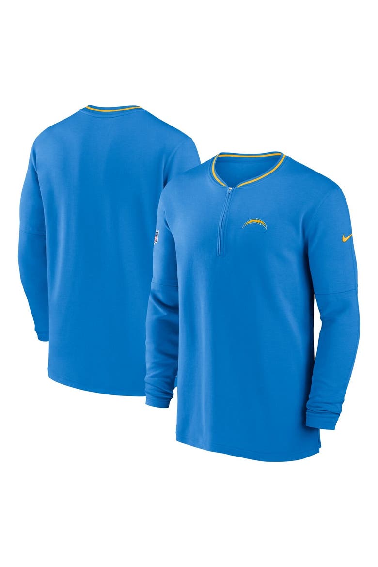 Men's Nike Powder Blue Los Angeles Chargers Coach Half-Zip Sweatshirt, Alternate, color, Powder Blue