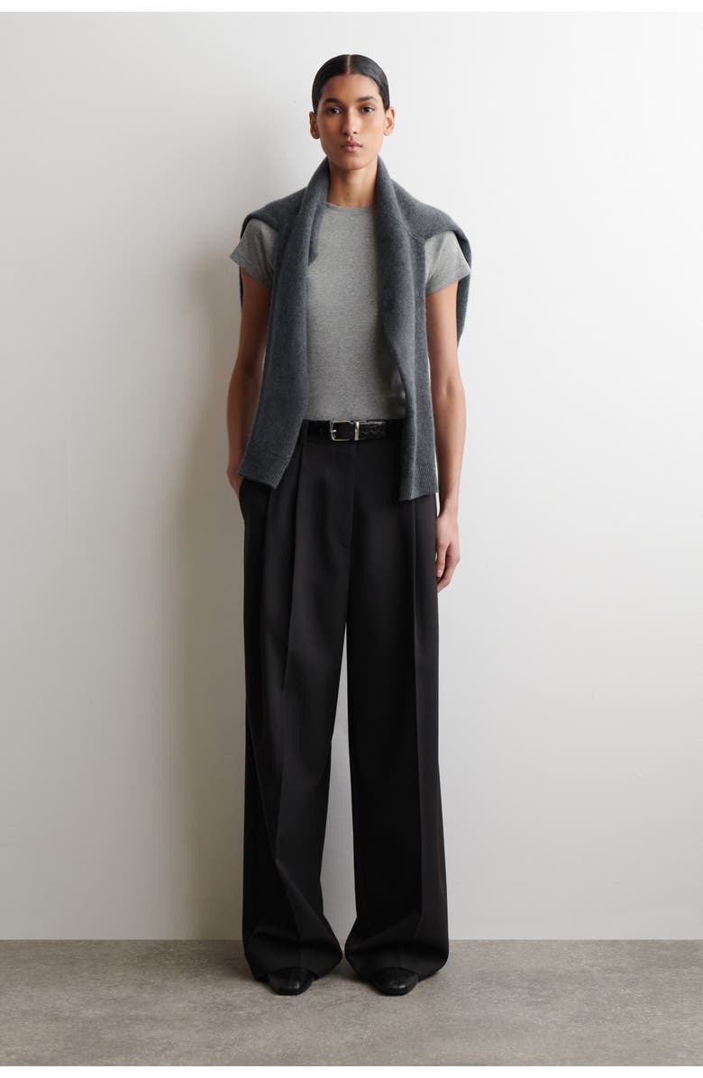 COS Slim Cotton T-Shirt, Alternate, color, Gray Mélange