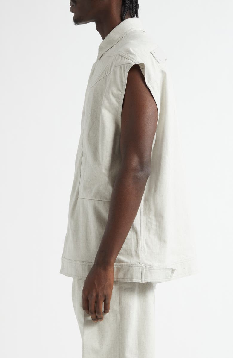 Rick Owens Jumbo Sleeveless Snap-Up Overshirt, Alternate, color, 