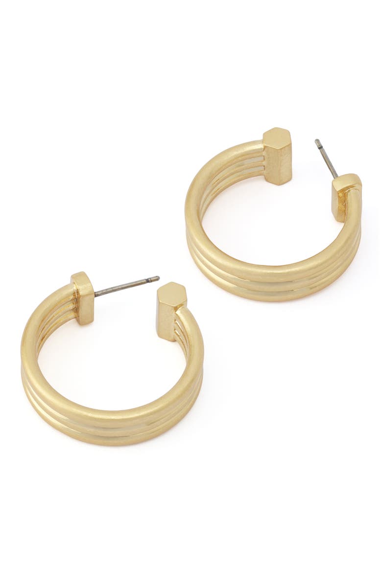 Tube Hoop Earrings, Alternate, color, VINTAGE GOLD
