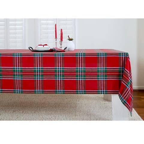 Linen Tablecloth - Madras Holiday Plaid