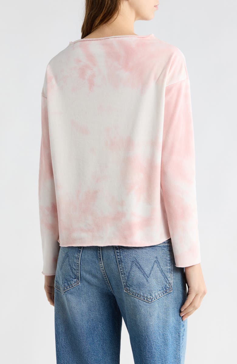 GO COUTURE Tie Dye Boat Neck Sweater, Alternate, color, Grey Splash