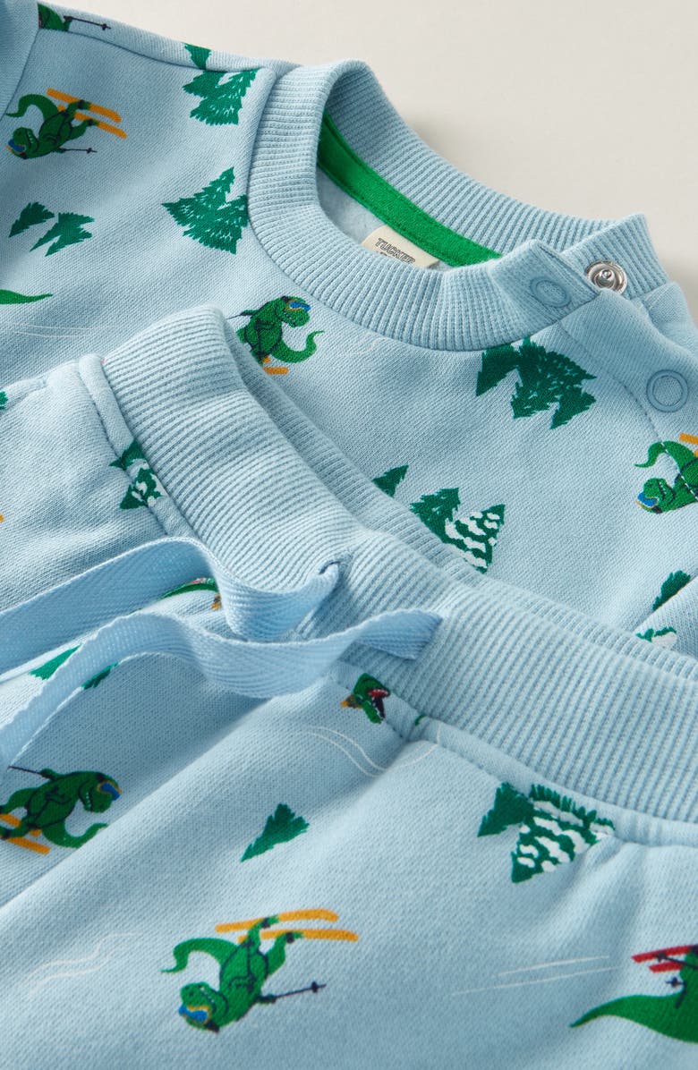 Tucker + Tate Print Fleece Sweatshirt & Sweatpants Set, Alternate, color, Blue Basalt Dinosaur Ski