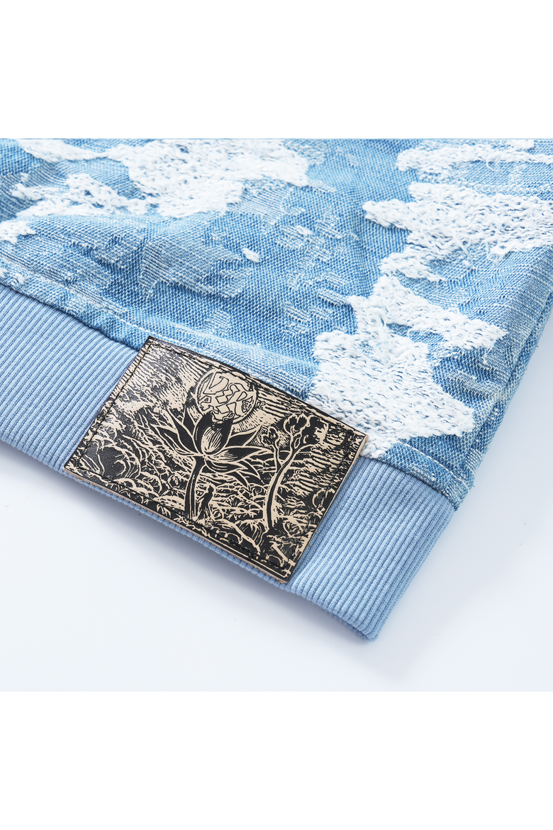 Saint Michael Jacquard Zip-Up Hoodie, Alternate, color, BLUE