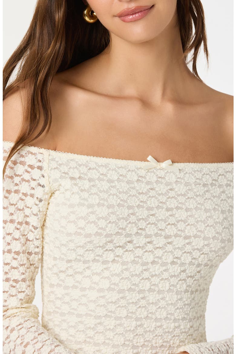 Off the Shoulder Bubble Minidress, Alternate, color, CREAM