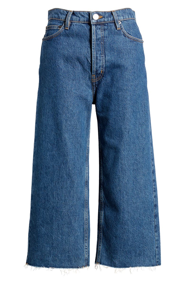 FRAME High Waist Raw Hem Capri Jeans, Alternate, color, Wren