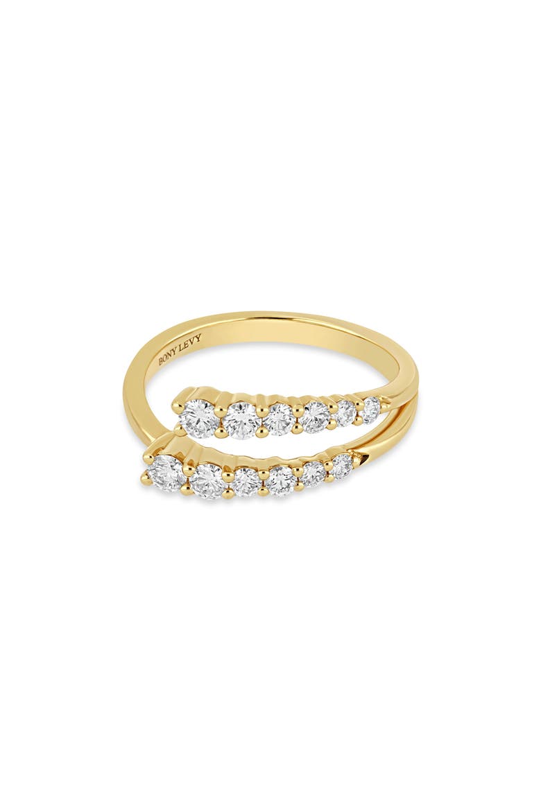 Kiera 18K Gold Diamond Crossover Ring, Main, color, 18K YELLOW GOLD