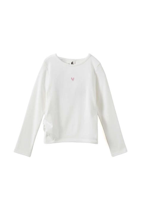 Kid's Fitted Long Sleeve Essential Gathered Top
