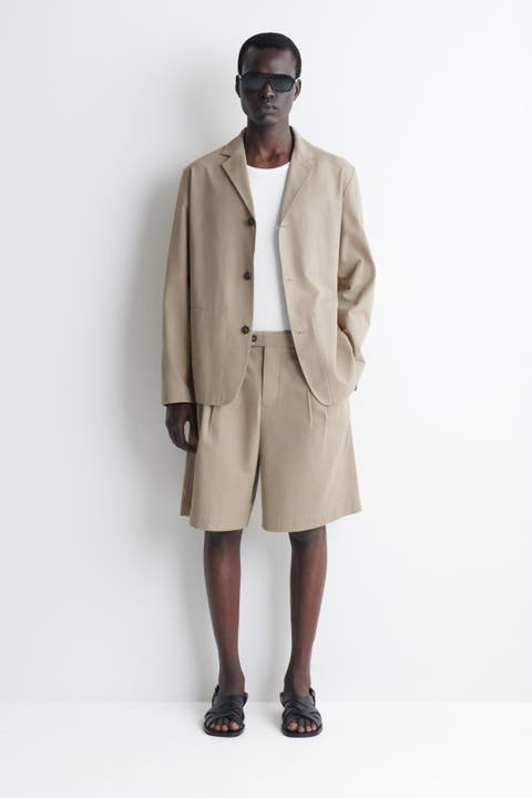 Belt-detail Tailored Cotton Chino Shorts