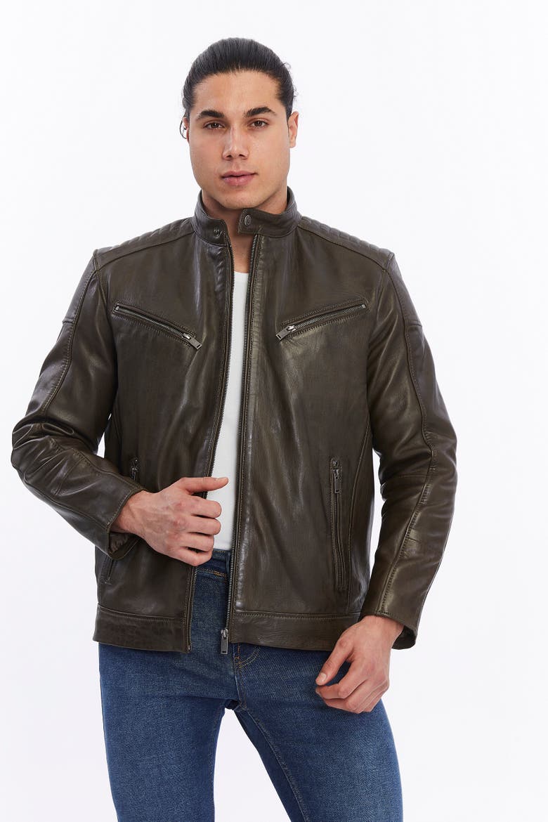 Sullivan Leather Jacket, Main, color, Brown