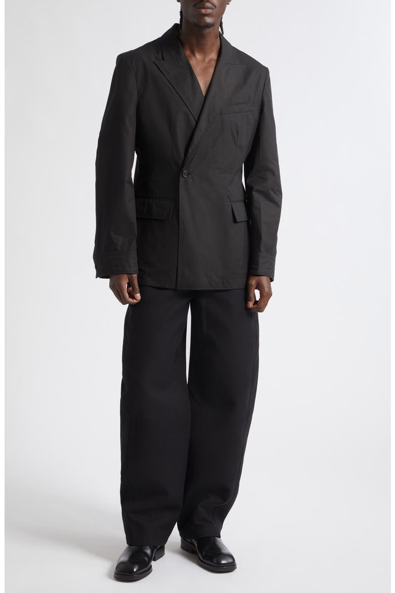 Regular Fit Couture Seam Cotton Poplin Jacket, Alternate, color, BLACK