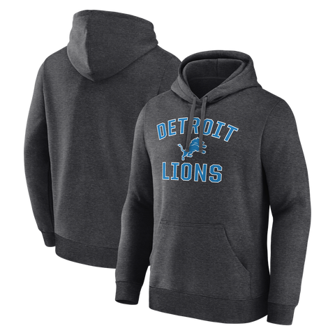 Men's Logo Athletic Heather Charcoal Detroit Lions Arch Victory Hoodie