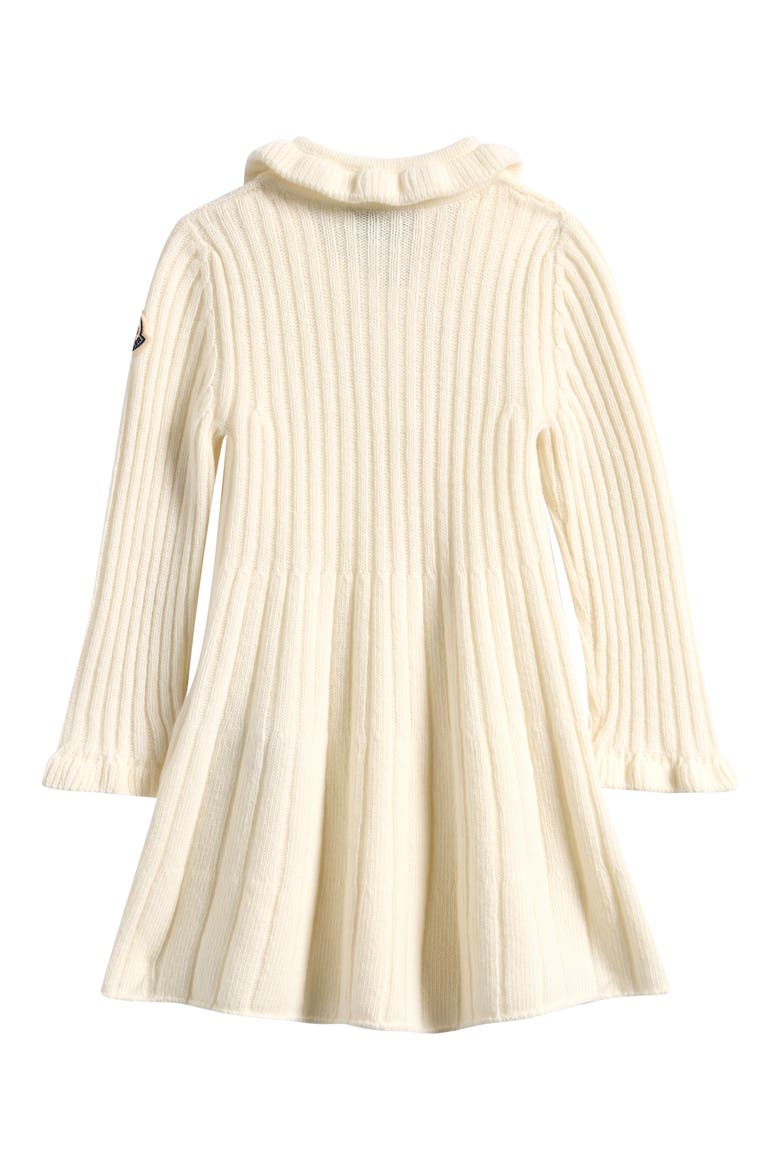 Kids' Long Sleeve Virgin Wool & Cashmere Polo Sweater Dress, Alternate, color, WHITE