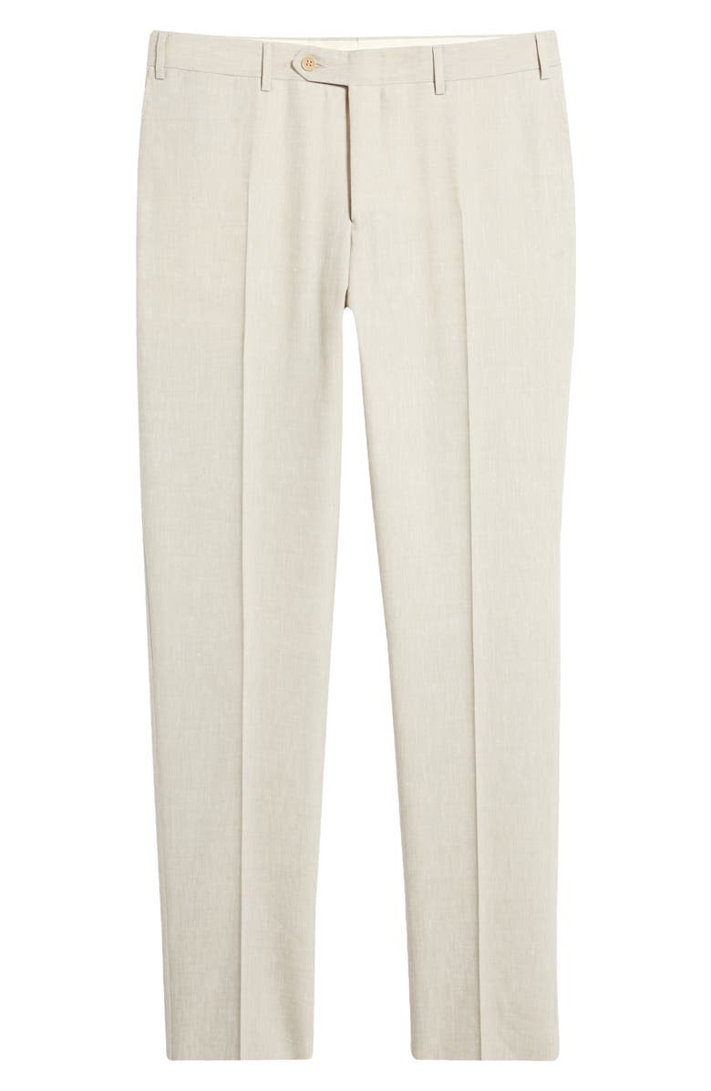 Canali Milano Trim Fit Linen & Wool Dress Pants, Alternate, color, 