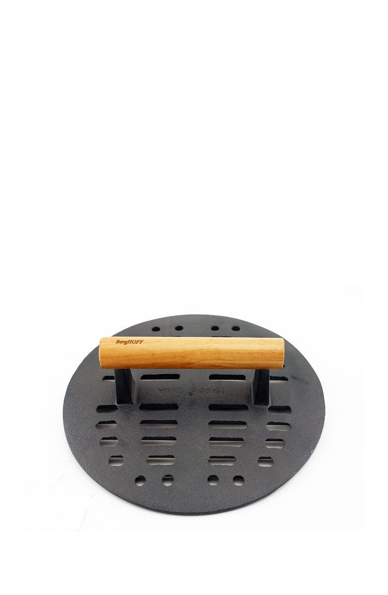 BergHOFF INTERNATIONAL Cast Iron Slotted Steak Press - Black, Main, color, Black