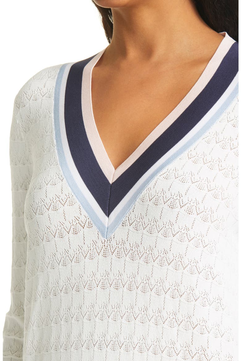 Almahh Cricket Stripe Sweater, Alternate, color, WHITE