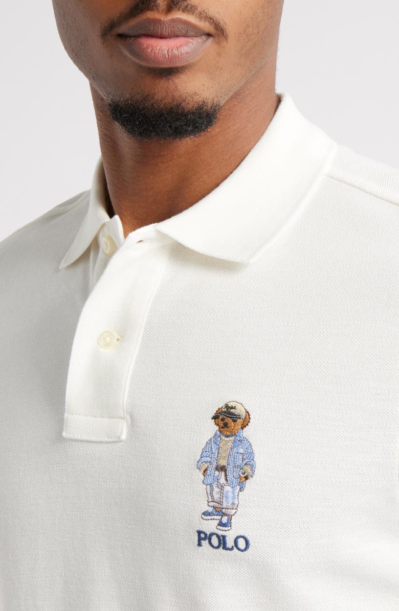 Polo Ralph Lauren Classic Fit Bear Embroidered Cotton Piqué Polo, Alternate, color, 