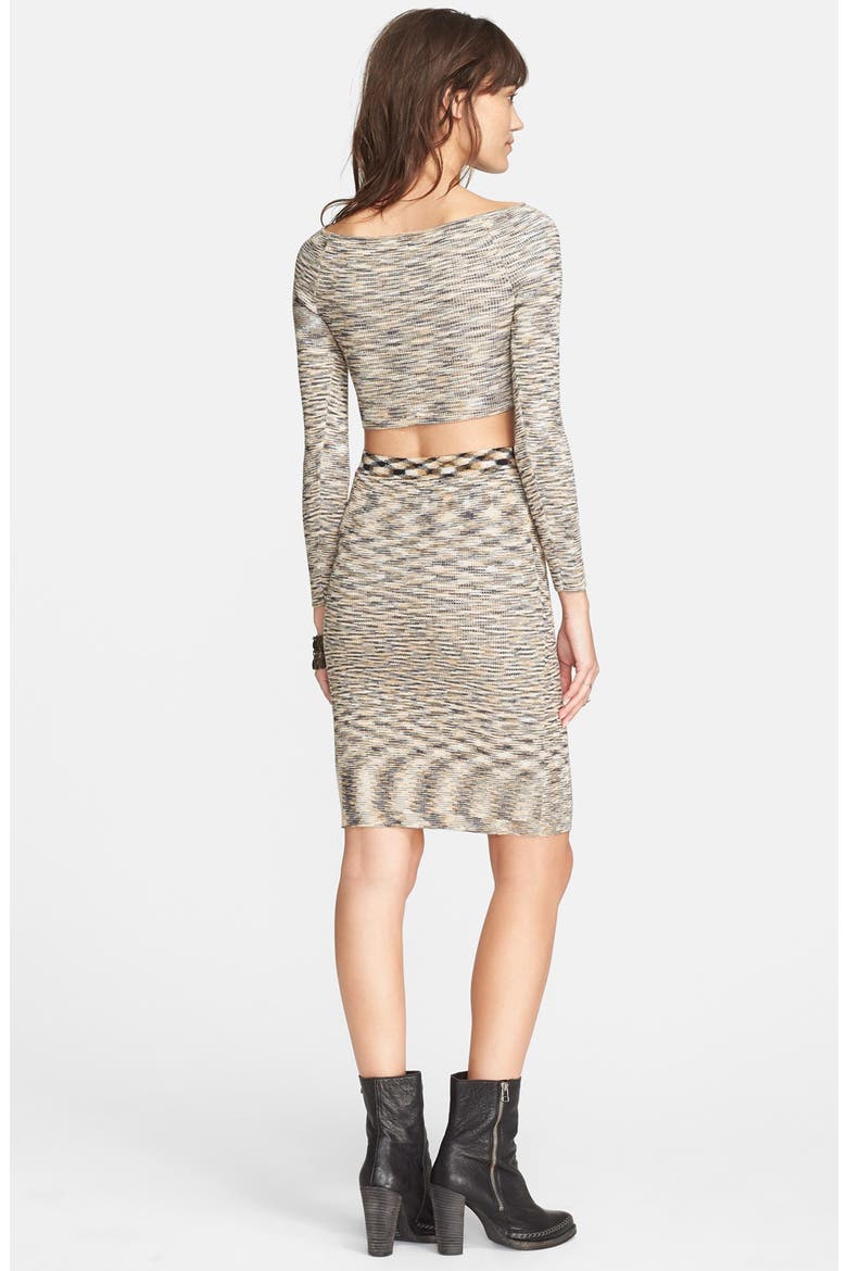 Space Dye Sweater & Skirt Set, Alternate, color, CAMEL MULTI