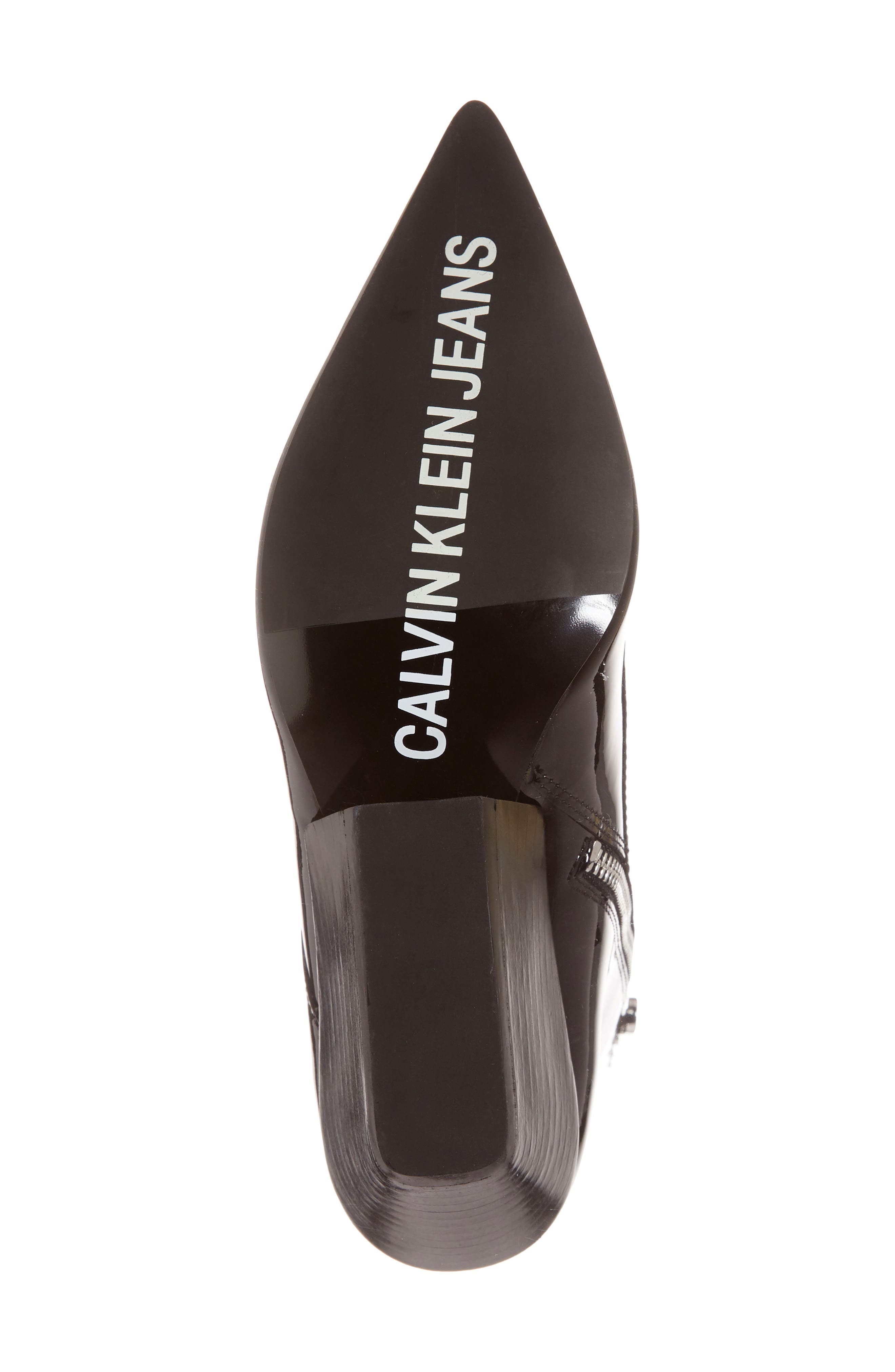 Faith Pointy Toe Laced Bootie, Alternate, color, BLACK PATENT