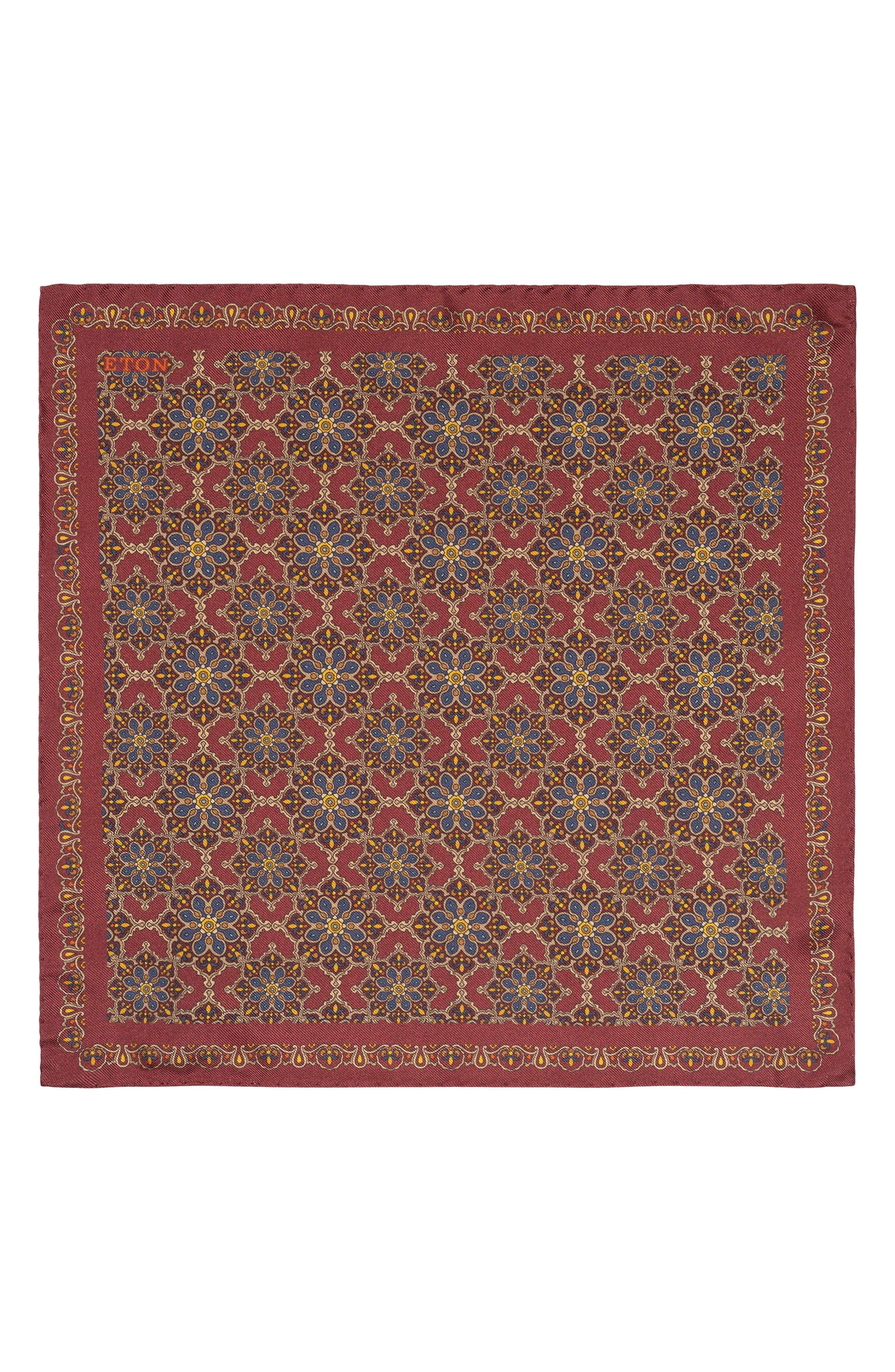 Eton Medallion Print Silk Pocket Square (Men) | Nordstromrack