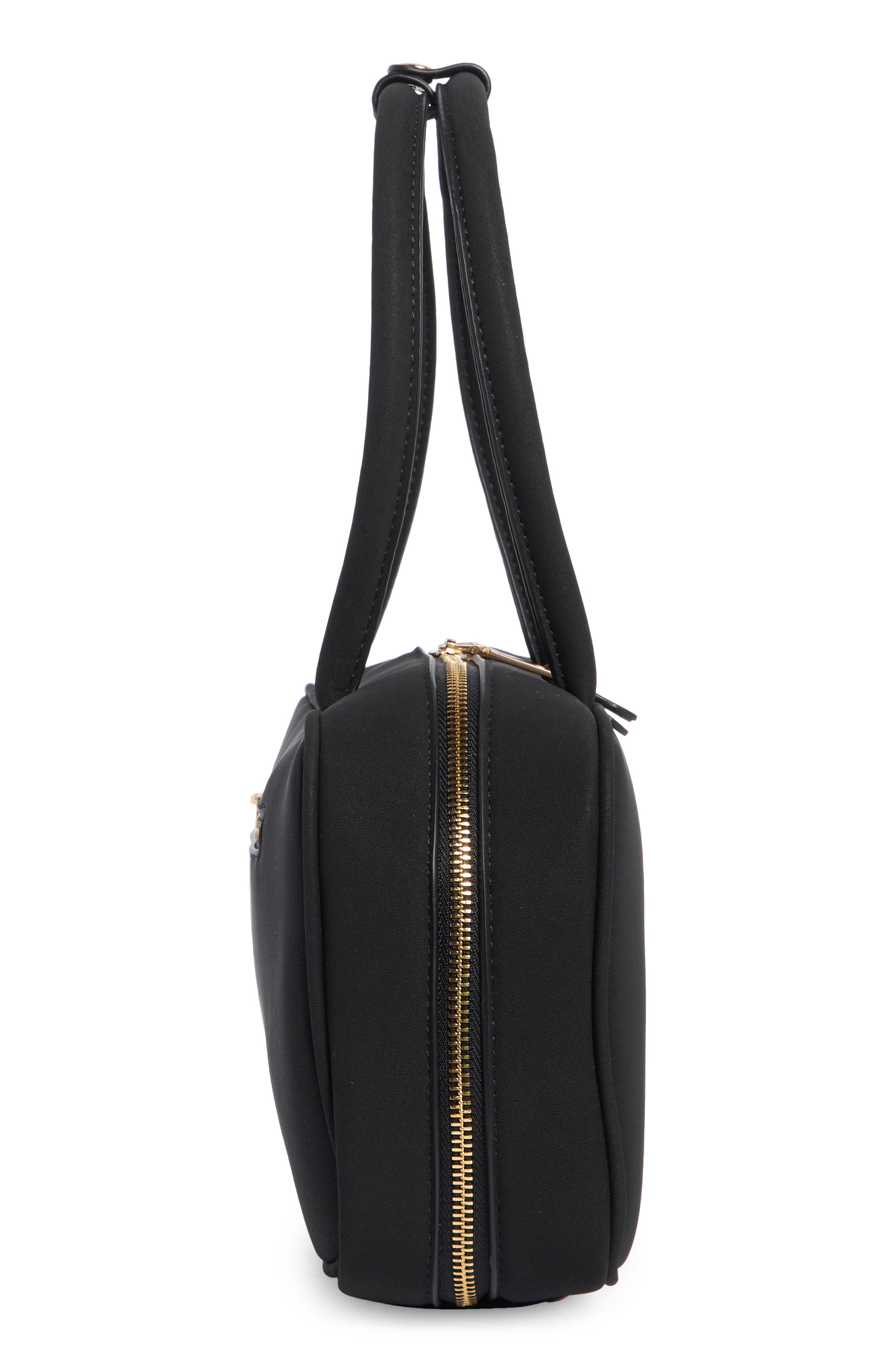 URBAN EXPRESSIONS HANDBAGS Faux Suede Shoulder Bag, Alternate, color, Black