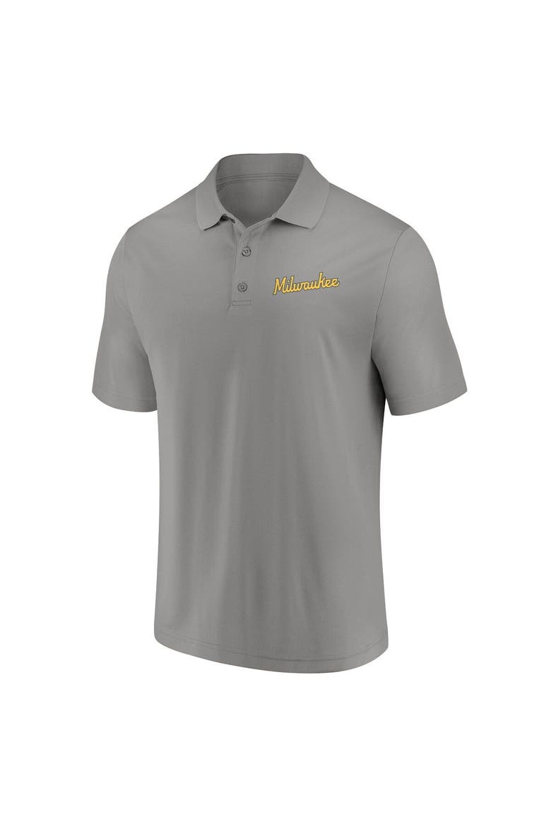 Men's Fanatics Branded Navy/Gray Milwaukee Brewers Dueling Logos Polo Combo Set, Alternate, color, Navy