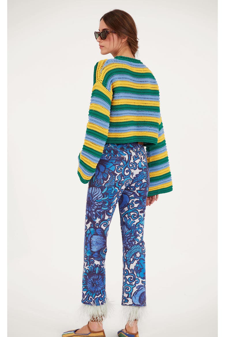 The Fancy Crop Jean, Alternate, color, Anemone Blue