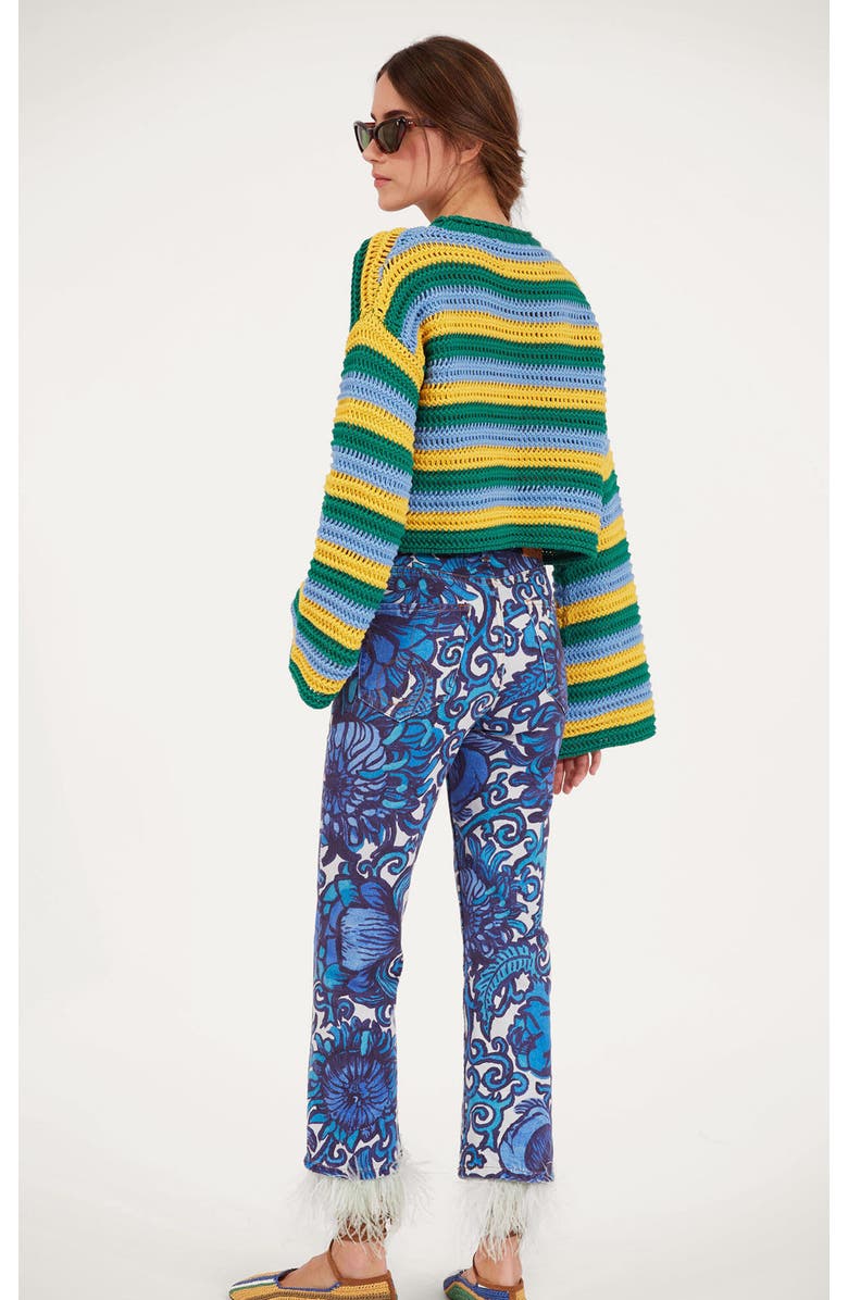 La DoubleJ The Fancy Crop Jean, Alternate, color, Anemone Blue