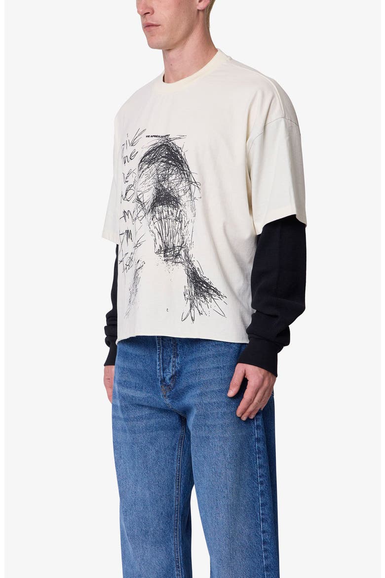 Lost Layered Thermal Graphic T-Shirt, Alternate, color, WHITE/ BLACK