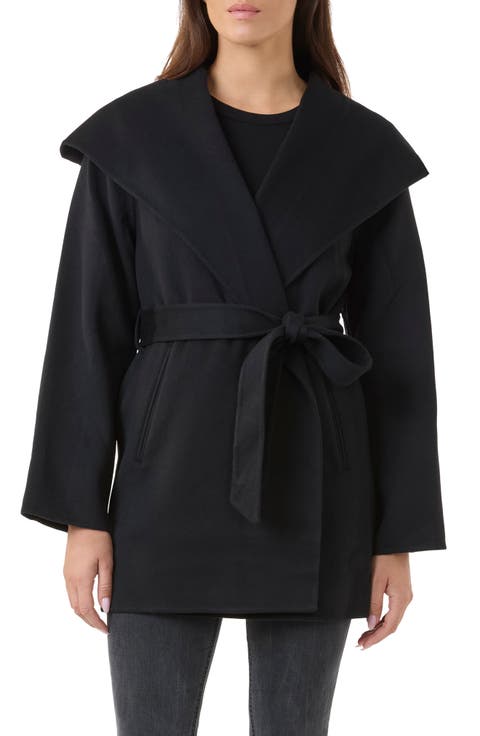 Hooded Belted Wool & Cashmere Coat