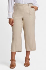 NYDJ Utility Wide Leg Capri Linen Blend Pants