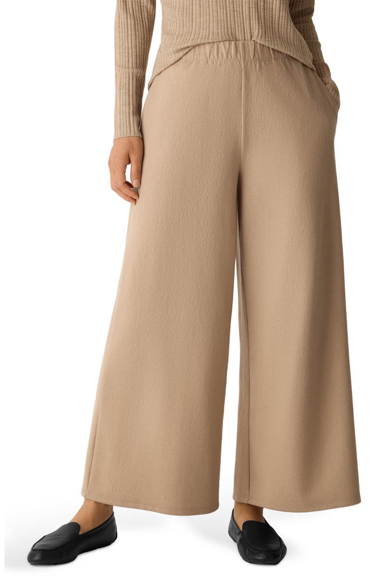 High Waist Wool Wide Leg Pants, Main, color, BISCUIT