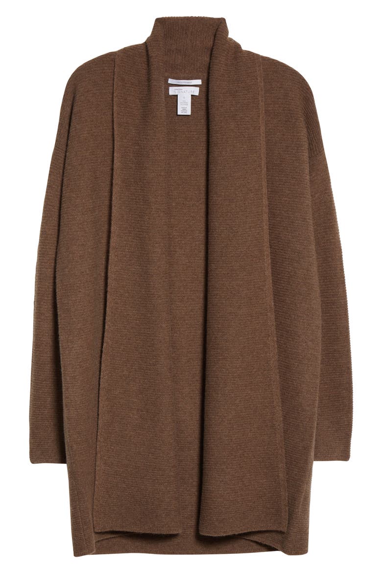 Cashmere Cardigan, Alternate, color, BROWN MEDIUM HEATHER