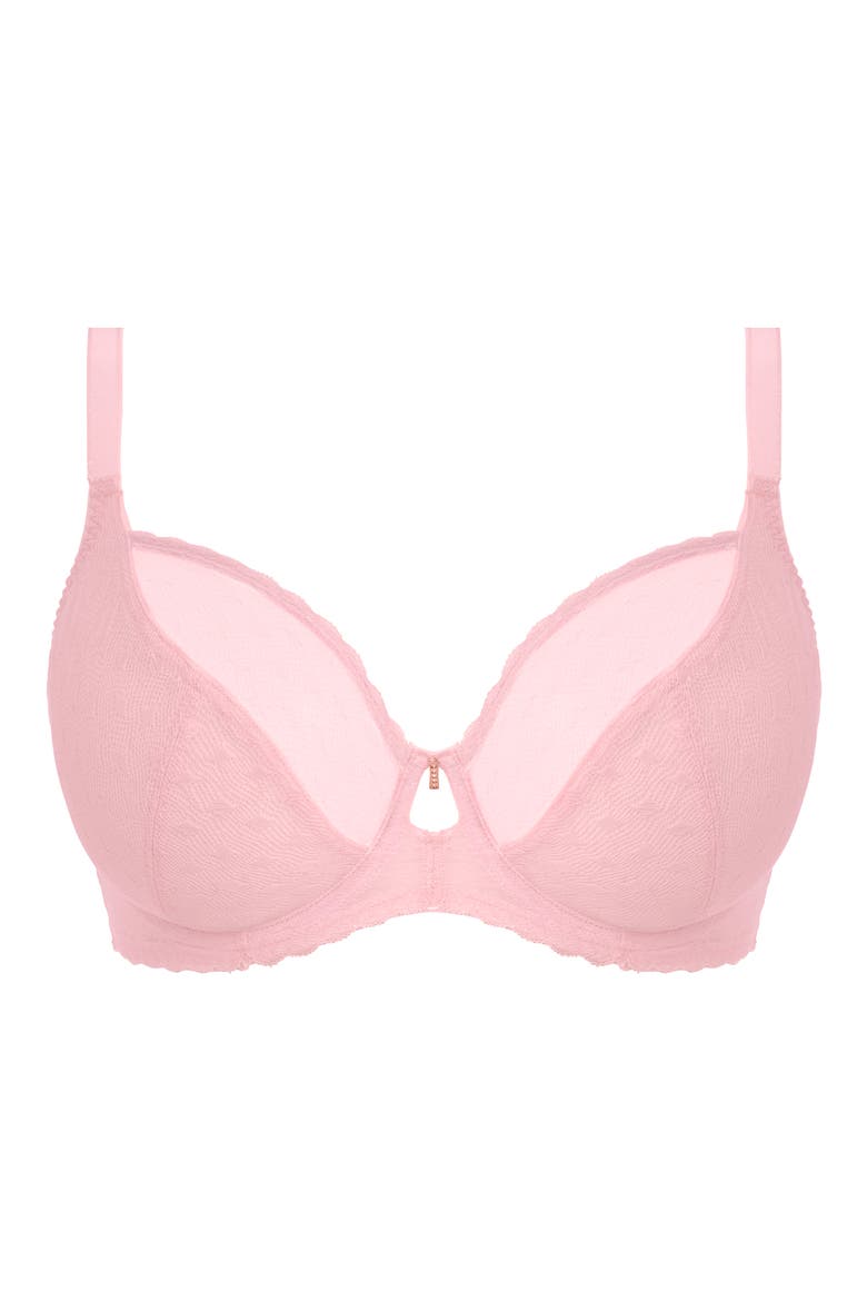 Signature Underwire Plunge Bra, Alternate, color, BARELY PINK