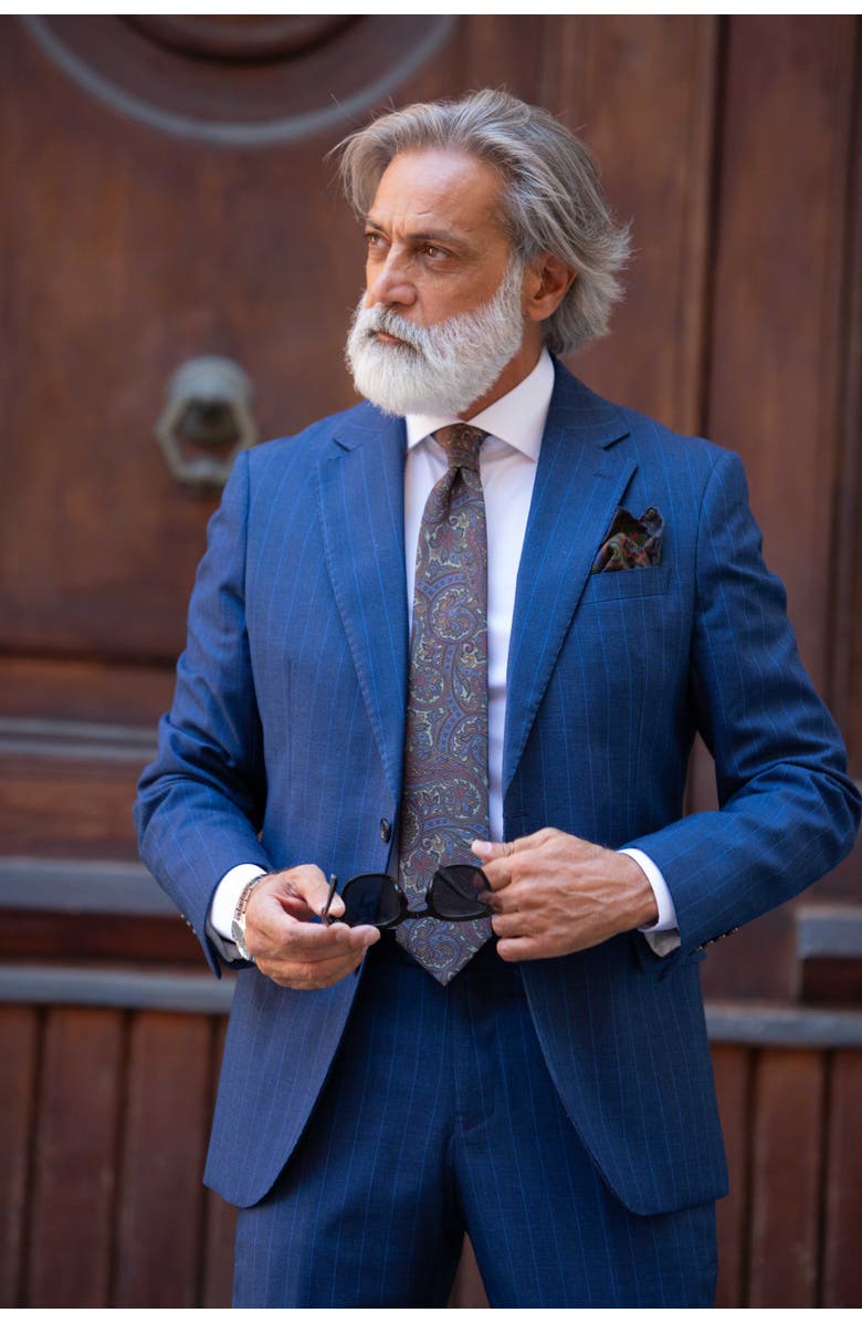 Elizabetta Marsala - Printed Madder Silk Tie for Men, Alternate, color, Sage Green