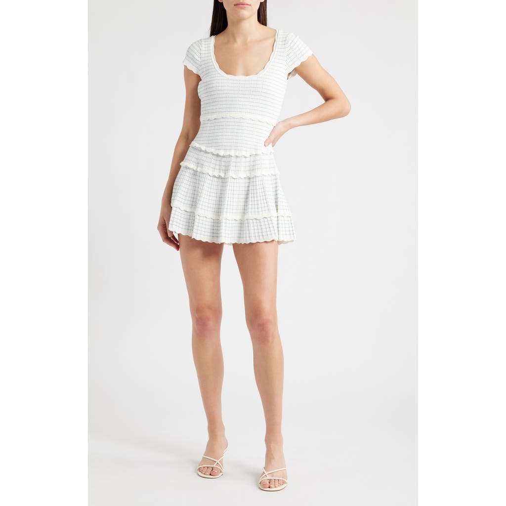 Loveshackfancy Elisavette Striped Stretch Pointelle Mini Dress