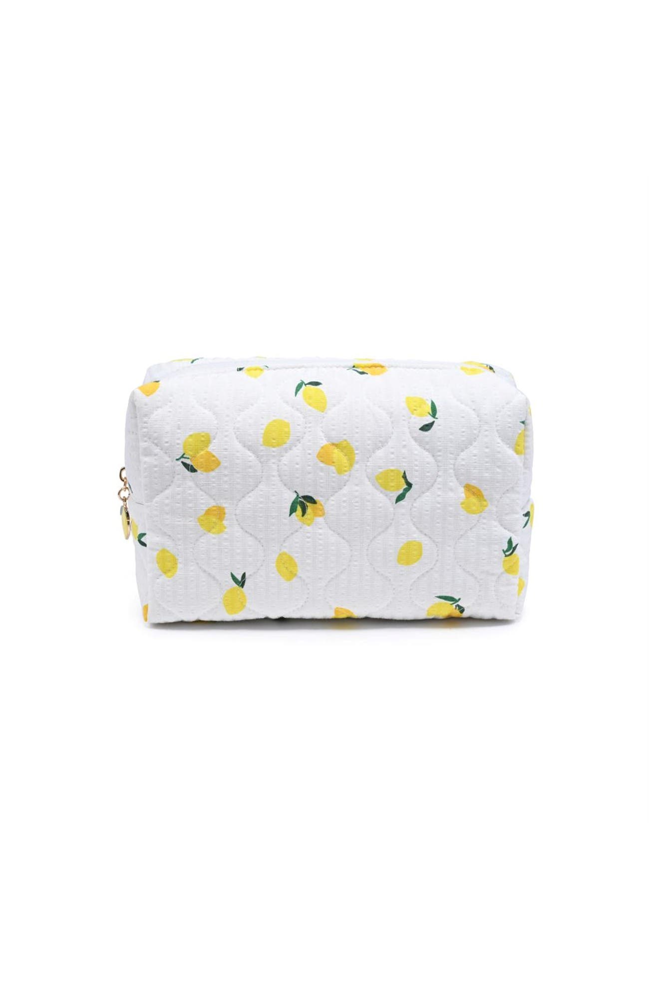 Limonata Cosmetic & Travel Organizer Pouch, Main, color, Ivory Lemon