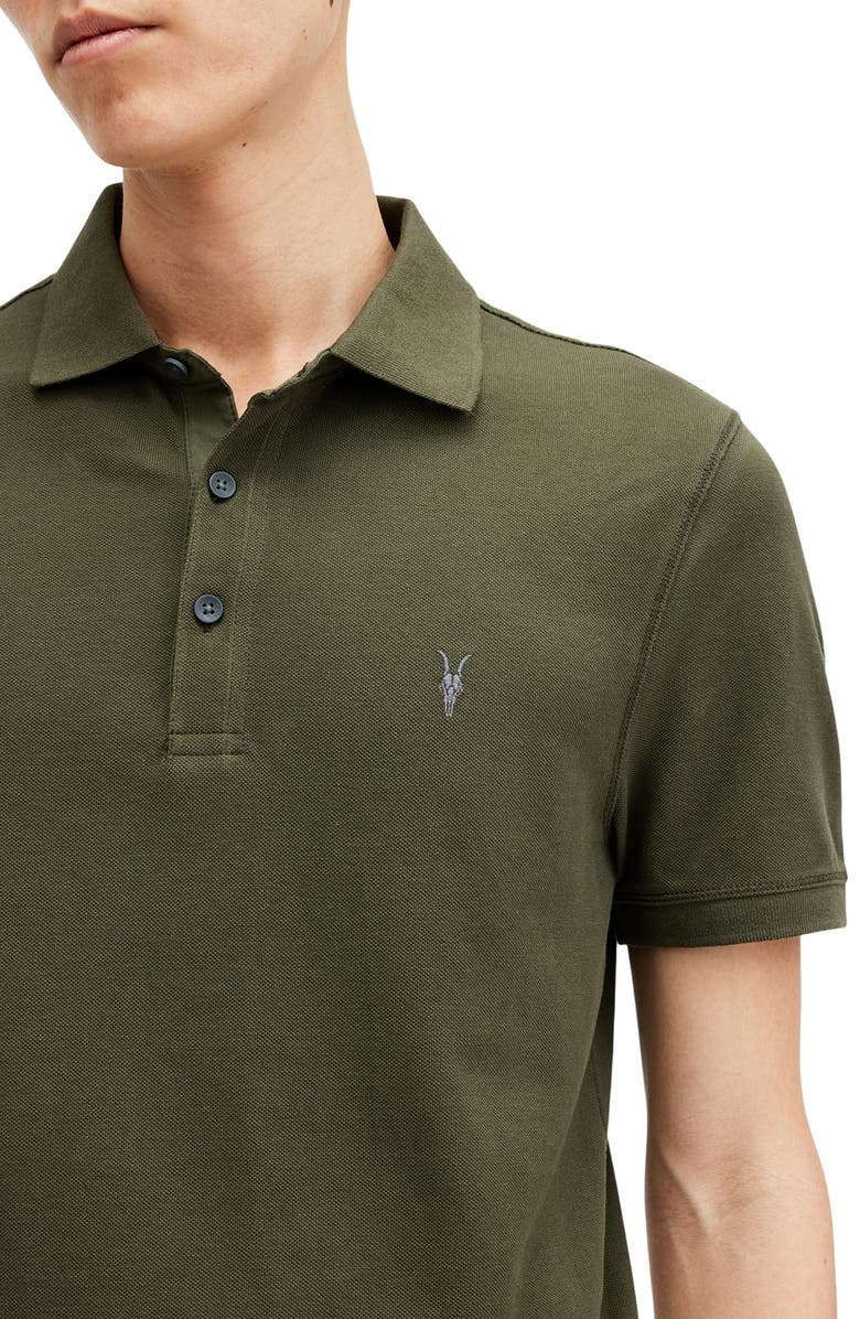 AllSaints Reform Cotton Piqué Polo, Alternate, color, Neo Green