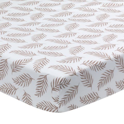 Signature Leaves Print Organic Cotton Fitted Crib Sheet