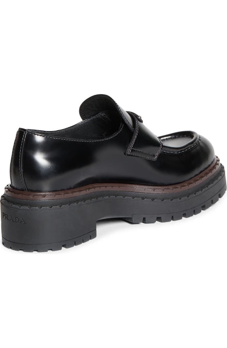 Prada Double Chocolate Platform Loafer, Alternate, color, Nero