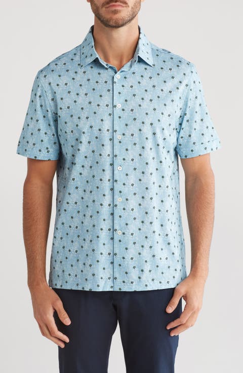 Print OoohCotton® Short Sleeve Button-Up Shirt