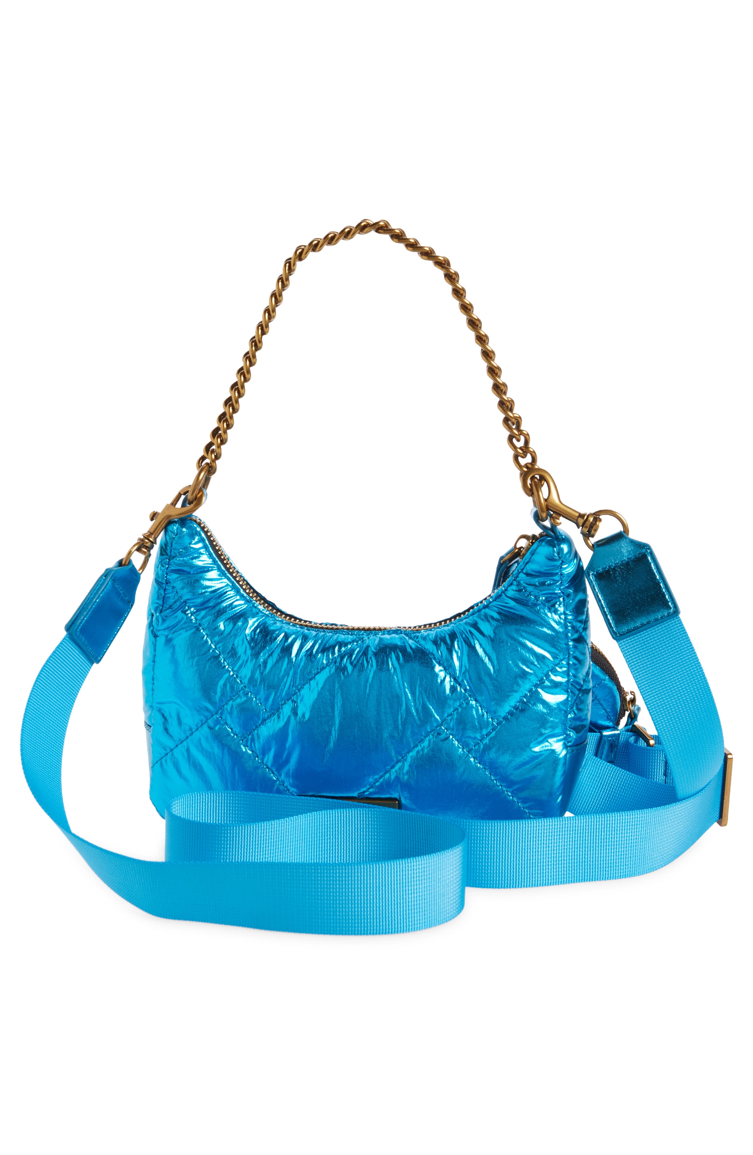 Kurt Geiger London Quilted Metallic Crossbody Bag, Alternate, color, 