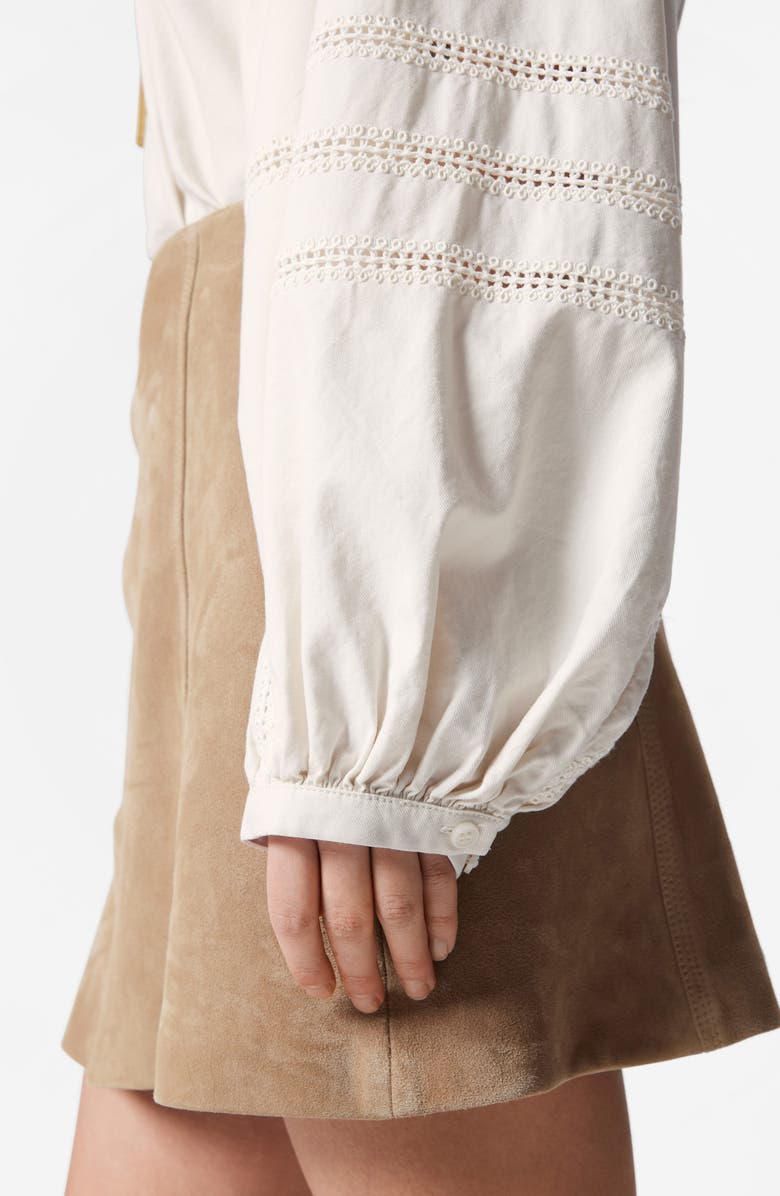 & Other Stories Embroidered Detail Long Sleeve Button-Up Shirt, Alternate, color, White Dusty Light