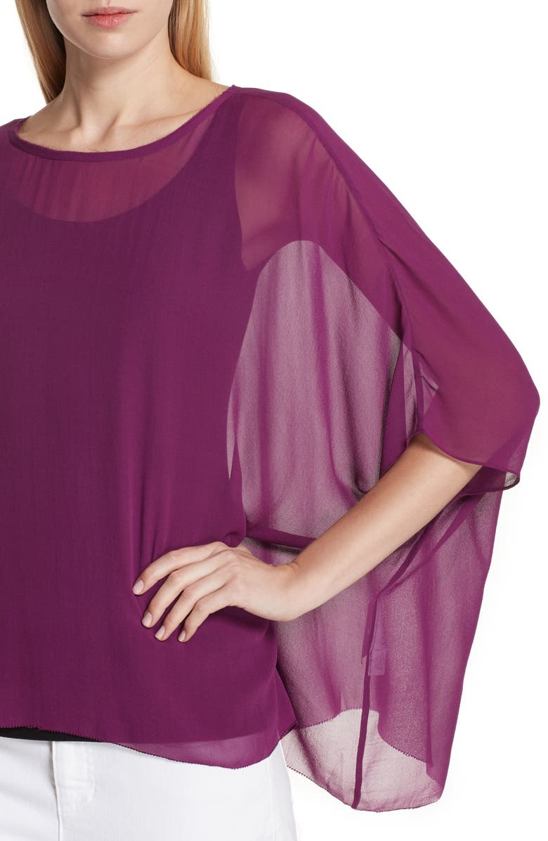 Eileen Fisher Sheer Silk Georgette Top, Alternate, color, 