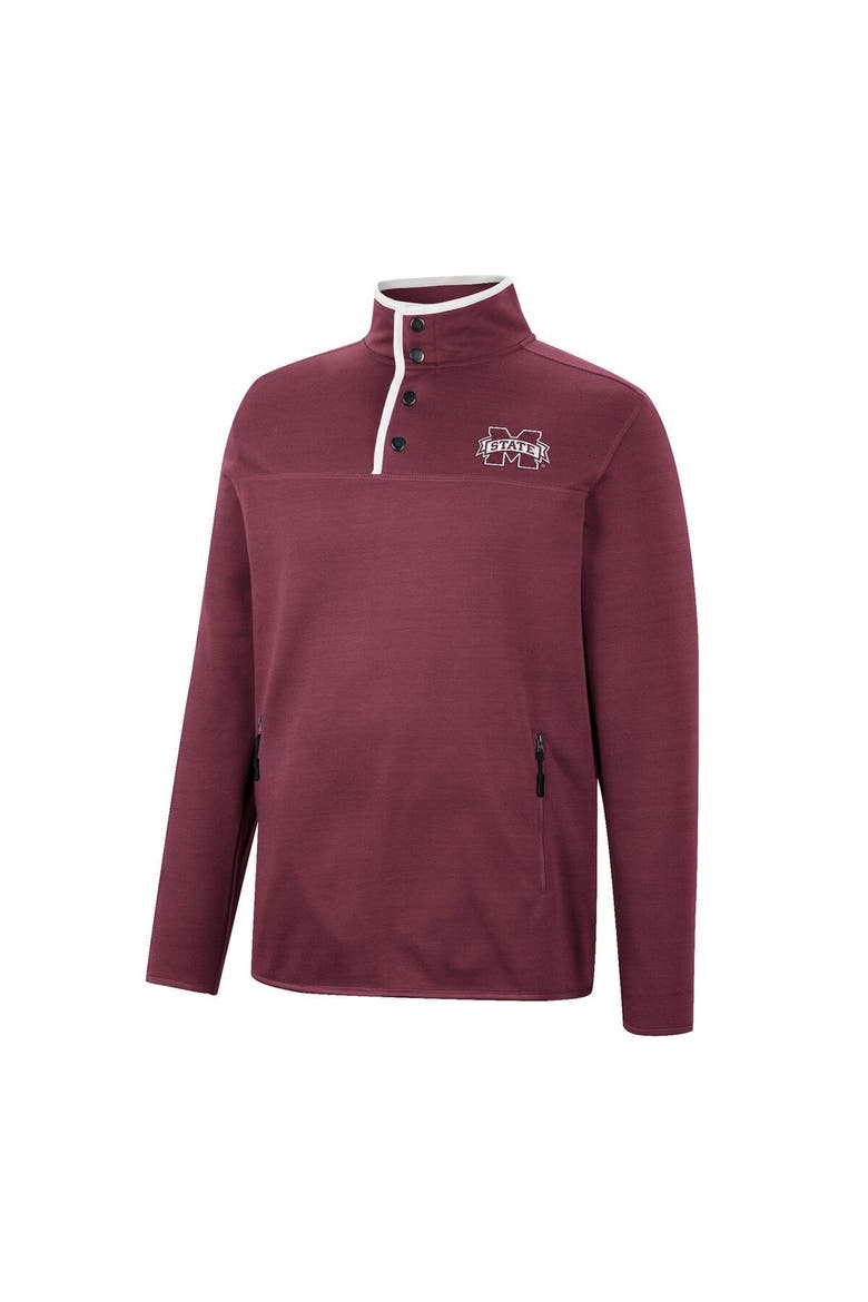 Men's Colosseum Maroon Mississippi State Bulldogs Rebound Quarter-Snap Jacket, Alternate, color, Maroon