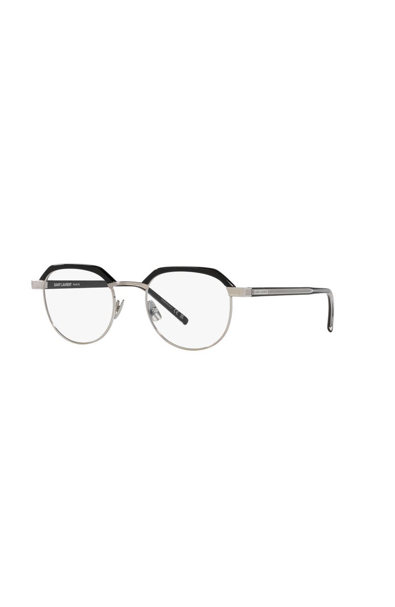 Saint Laurent 50mm Round optical glasses, Main, color, Black