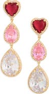 EYE CANDY LOS ANGELES Katya Heart & Pear Cut Cubic Zirconia Drop Earrings