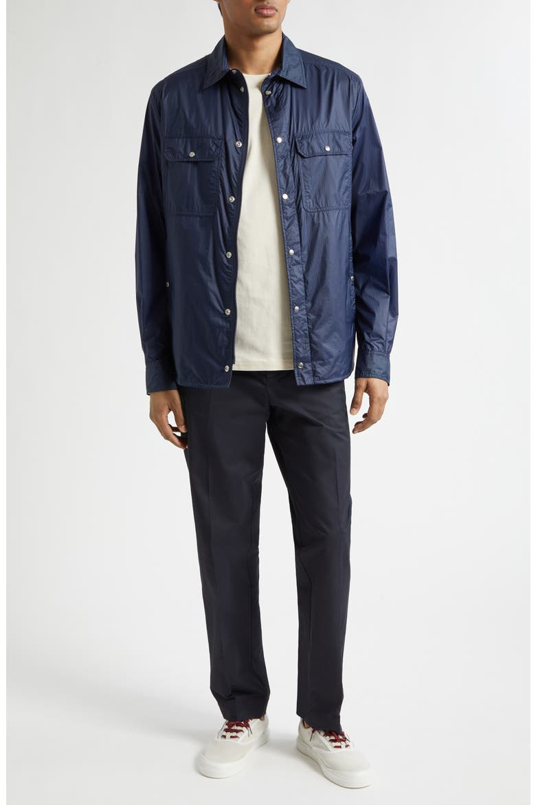 Water Repellent Nylon Ripstop Shirt Jacket, Alternate, color, NAVY BLUE